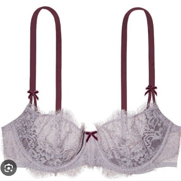 Victoria's Secret Dream Angels Purple Lace Bra Push Up Without Padding Size 32D - Picture 1 of 7